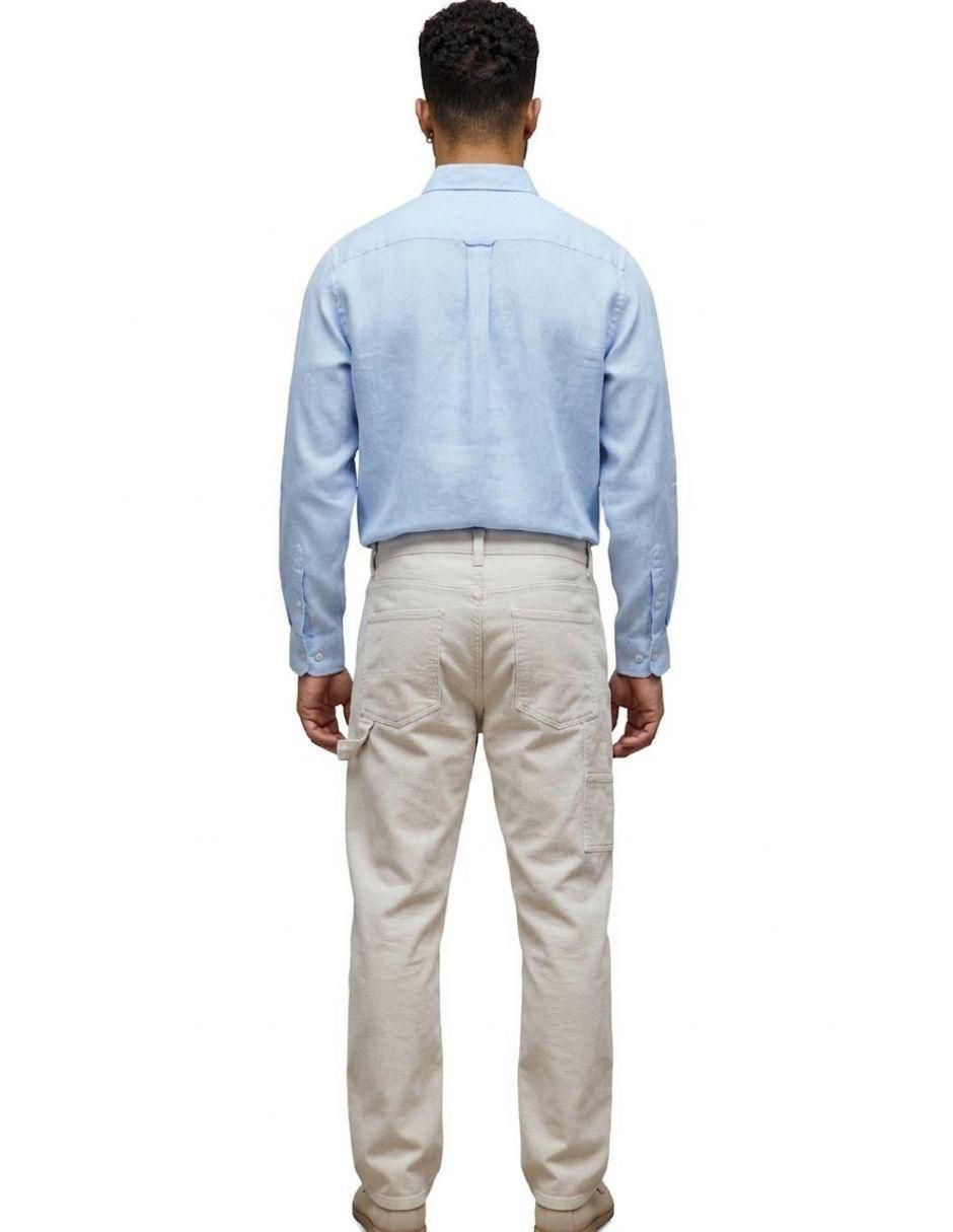 Camisa casual de lino manga larga para hombre 2