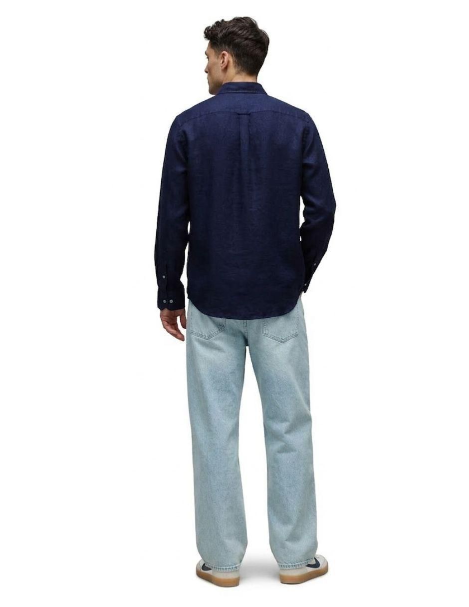 Camisa casual de lino manga larga para hombre 3