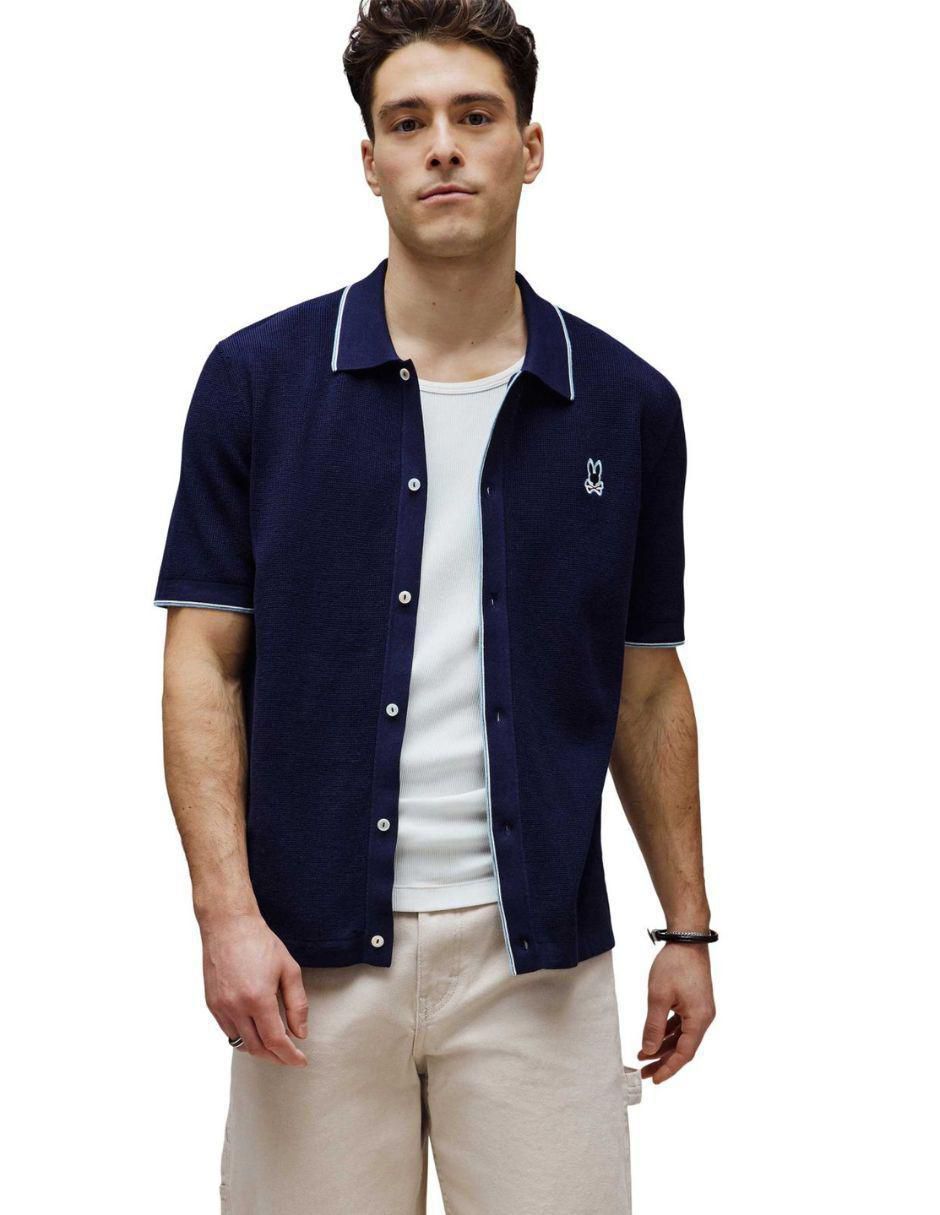 Camisa casual Psycho Bunny de algodón manga corta para hombre 3