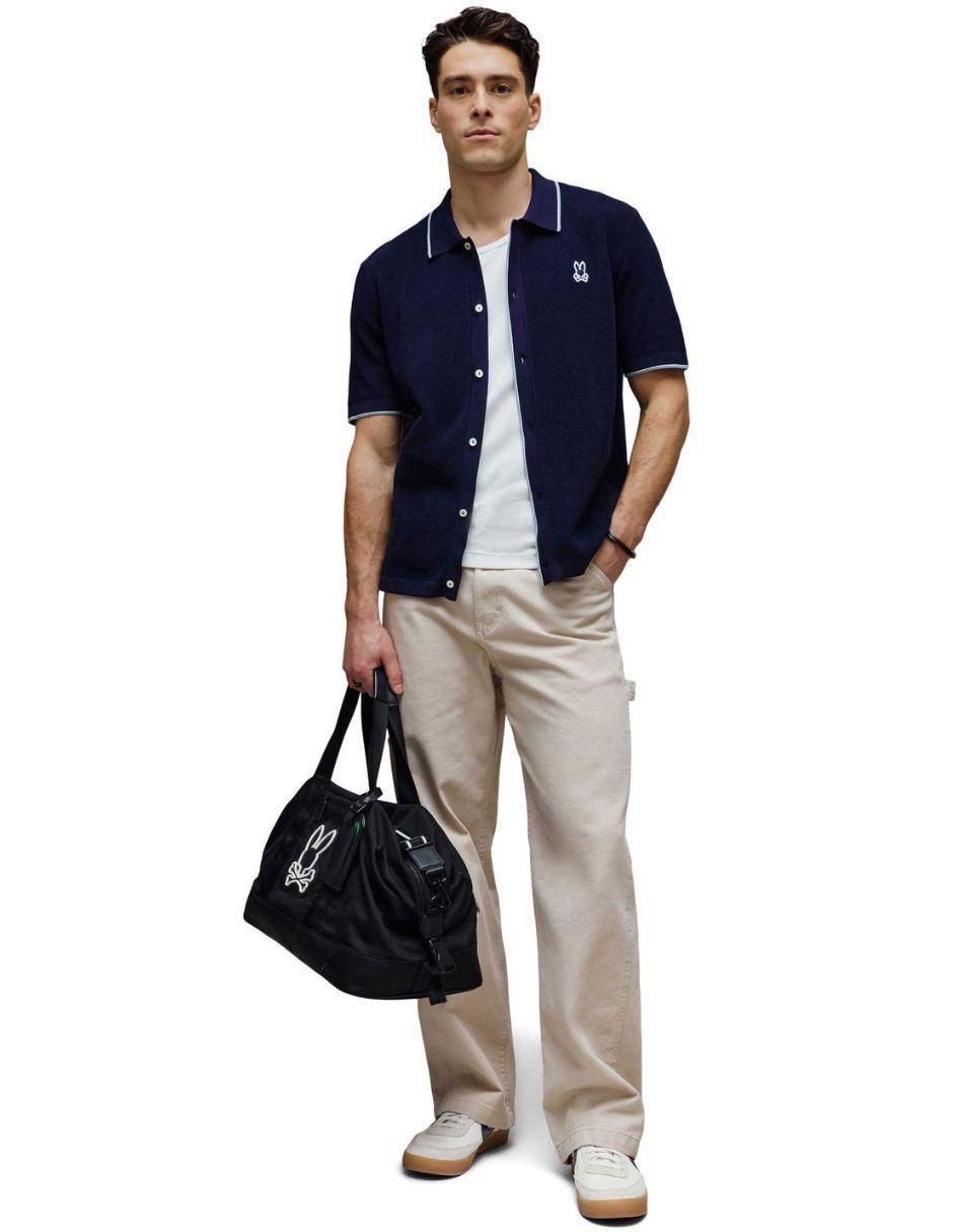 Camisa casual Psycho Bunny de algodón manga corta para hombre 4